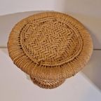 Vintage Bamboe Krukje Rotan Kruk Plantentafel Jaren 70 thumbnail 4