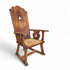 High Back / Monastry / Rush Seat Armchair 1950s thumbnail 10