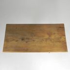 Art Deco Bistrotafel Met Eiken Blad Op Gietijzeren Frame thumbnail 9