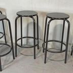 5 X Vintage Barkruk, Zwart, P/p/s thumbnail 14