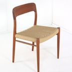 Set 4 Niels Otto Moller Stoelen Model 75 Möller Vintage Papercord thumbnail 19