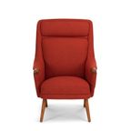 Deens Design Rode Heren Fauteuil Van Johannes Andersen Gemaakt Door Cfc Silkeborg, 1960S thumbnail 3