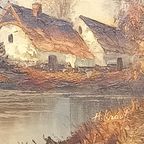 Vintage Waterrijk Landschap Met Boerderij In Lodewijk Xvi L thumbnail 2