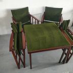Unieke En Zeldzame Jaren 50 Green Brothers 'foldable' Regisseursstoelen Bridge Tafelset thumbnail 13