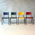 Retro Eettafelstoelen Nieuw Schoolstoel Stapelstoel Prijs Ps thumbnail 6