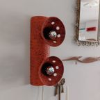Vintage Keramieken Brutalist Oranje Wandlamp Lamp thumbnail 7