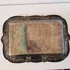 Antieke Serveerschaal Zilverkleurige Schaal Bord thumbnail 12