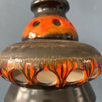 Mid Century Oranje Keramische West Germany Hanglamp thumbnail 10