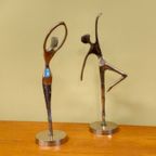 2X Chrome-Kleurige Ballerina Ballet Danseres Dame thumbnail 13