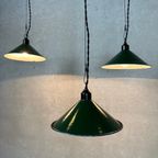 3X Industriële Hanglamp – Groene Emaille thumbnail 2