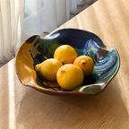 Vintage Signed Xl Ceramic Fruit Bowl thumbnail 8