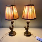 Set Van Twee Vintage Tafellampen, Sfeerverlichting Met Kindjes Of Engelen thumbnail 4