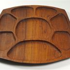 Vintage Teak Houten Vakjesschaal Vakjesbord thumbnail 5