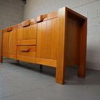 Brutalist Solid Elm Sideboard By Maison Regain, France thumbnail 10