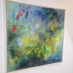 Abstract Olieverf Schilderij Mique De Boer 1993 Kleurrijk thumbnail 3