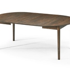 Maggie Round Dining Table In Smoked Oak Veneer With 120/160/200 Cm Extension - Includes 2 Extra Leaves. thumbnail 3
