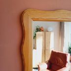 Vintage Spiegel Hout Wave Golfrand thumbnail 4