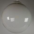 Vintage Hanglamp - Globe - Ochtendnevel - Opaalglas - Metaal - 70'S thumbnail 4