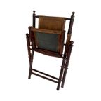 Officer’S Chair - Wood And Leather Upholstery - Military Campaign Style thumbnail 7