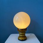 Vintage West-Duitsland Keramische Tafellamp In Donkergele Kleur / Retro Glazen Bureaulamp thumbnail 2