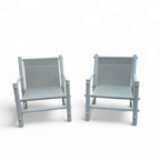 2 X Plastic / Pvc Pipe / Mesh / Indoor / Outdoor Chairs / 1970s thumbnail 2
