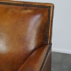 Strak Vormgegeven Schapenleren Artdeco Design Fauteuil Met Prachtige Details thumbnail 12