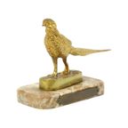 Art Deco Beeld Fazant Sculptuur Verguld Brons Marmer Jaren 20 thumbnail 12