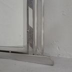 Art Deco Spiegel Met Geslepen Glas In Aluminium Lijst, Jaren 30 thumbnail 4
