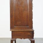 Prachtige, Charmante Vroeg 18E Eeuwse Engelse Eikenhouten Kast/ Chest On Stand/ Highboy thumbnail 4