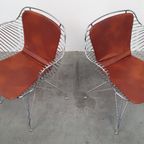 2 Design Wire Chairs Chroom Met Cognac Seat Pads thumbnail 11