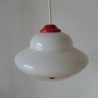 Vintage Hanglamp Glas Wit Met Rode Stippen thumbnail 4