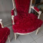 Paar Fijne Gesculpteerde Louis Xvi Periode Cabrioletfauteuils. thumbnail 6