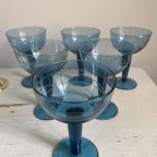 Vintage Cocktail Glazen - Blauw/Petrol Kleur - Set Van 6 thumbnail 5