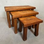 3x Brutalist Nesting Tables – Oak thumbnail 2