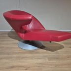 2x Leolux Parabolica Fauteuils - Rood - Leder - Design -zgan thumbnail 22