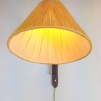 Vintage Fog & Mørup Teak Wandlamp Schaar Lamp Rope '50 Deens thumbnail 8