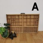 Brocante, Bruine Antieke Houten Letterbak, Wanddecoratie A thumbnail 3
