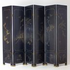 Black Oriental Room Divider With Marble Stone Details thumbnail 11