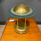 Spage Age Herda Table Lamp With Messing And Glass thumbnail 7
