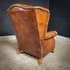 Vintage Schaapsleren Wingback Fauteuil thumbnail 13