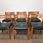 6 X Model 401 Eetkamerstoelen Van Jorgen Henrik Moller, Dene thumbnail 2