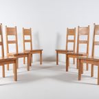 Set Of 6 Pine Chairs By Roland Wilhelmsson For Karl Andersson & Söner, Sweden 1960’S thumbnail 2