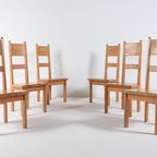Set Of 6 Pine Chairs By Roland Wilhelmsson For Karl Andersson & Söner Sweden 1960’s thumbnail 2