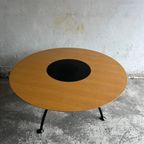 Round Dining Table With Rotating Black Center Disc thumbnail 7