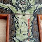 Gvp Gebroeders Van Paridon Opaline Glas Kruis In Oud Natuur Kleuren thumbnail 11