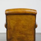 Comfortabele Gele Grote Engelse Stijl Rundleren Fauteuil Met Een Correcte Afwerking Met Siernagel thumbnail 5
