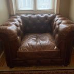 Vintage Chersterfield Club Fauteuil Cognac Leer thumbnail 2