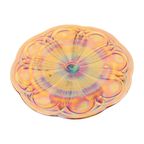Art Deco Oranje Taartschotel Parelmoer Gebak Schaal Depression Glass thumbnail 12