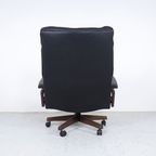 Strässle Zwart Leren King Chair, 1960S thumbnail 7