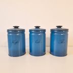 3 Vintage Brabantia Blikken Koffie Suiker Thee Metalen Bus thumbnail 4